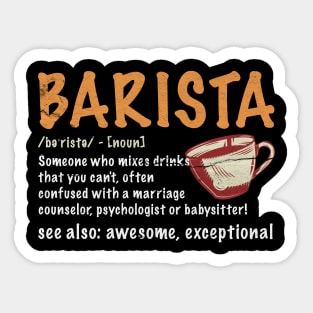 Barista Definition ~ Barista Funny Sticker